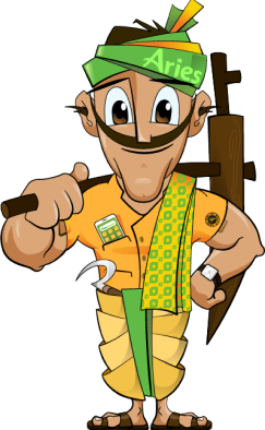 Aries Agro Farmer posing pride with agricultural tools