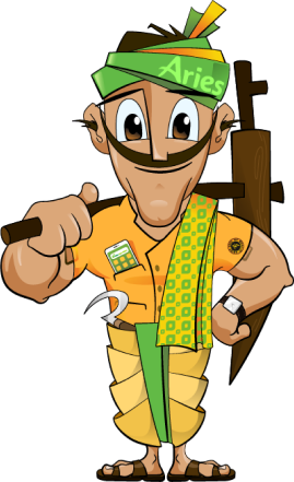 Aries Agro Farmer standing in pride with farming tools