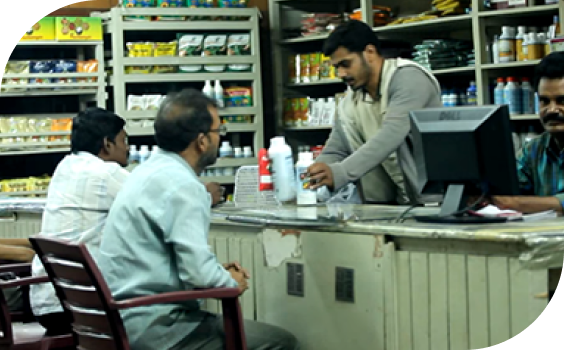 People buying products