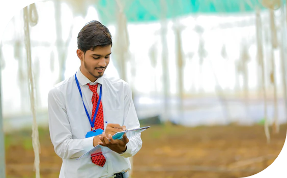 A man writing in notepad
