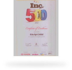 Inc Certificate of Excelllence